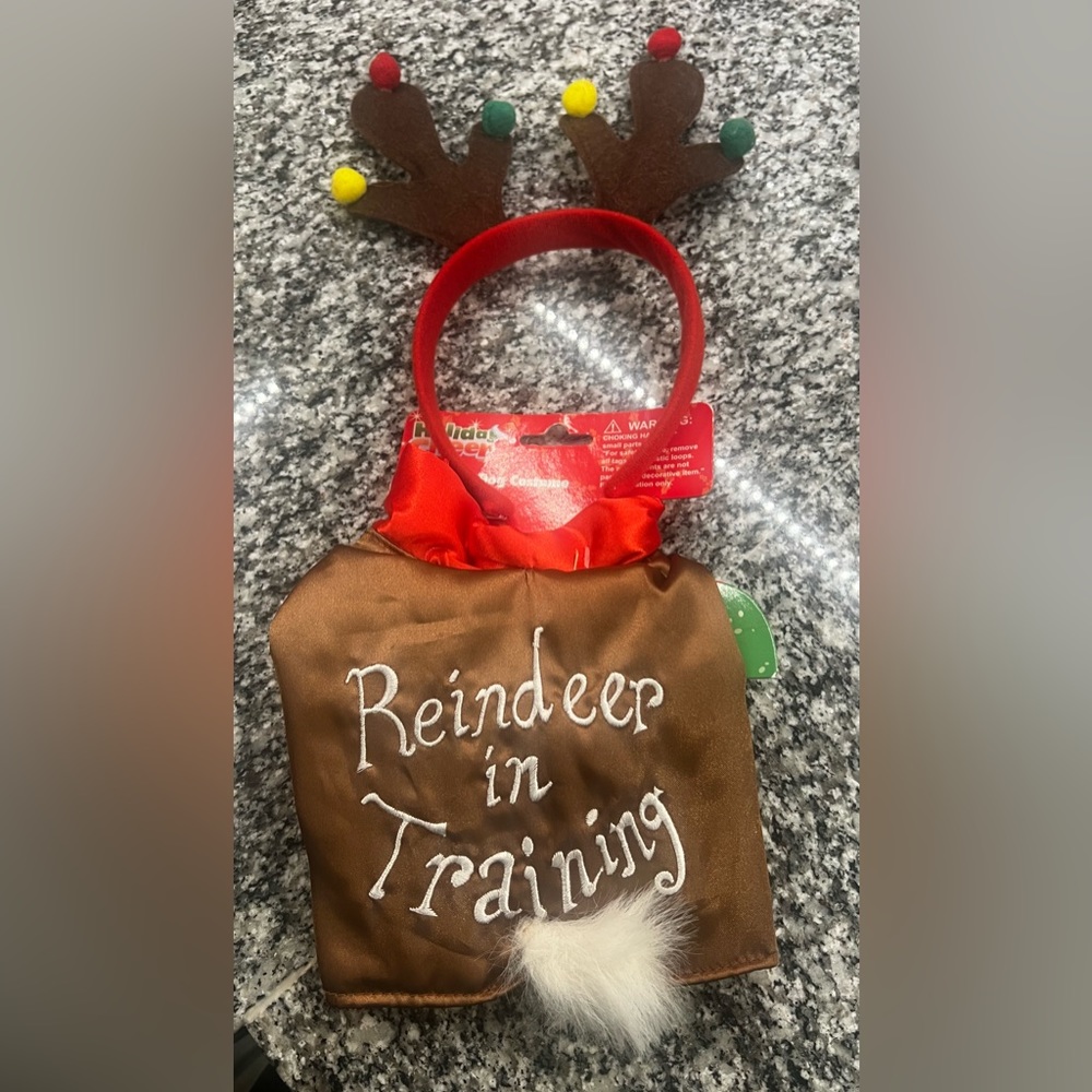 American Home Classics Reindeer in Training Dog Costume Size Small